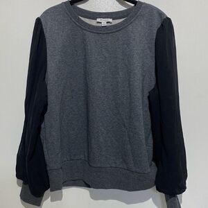 Skinnygirl Women's Gray Black Heather Chiffon Long Sleeve Crissy Top Size Medium